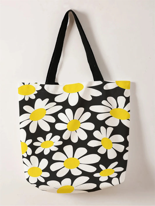 Tas Dames - Grote Tote Bag met Grafische Madeliefjesprint | Casual
