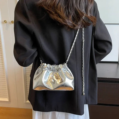 Tas Dames - Mini Glanzende Crossbody Clutch met Ketting | Veelzijdig