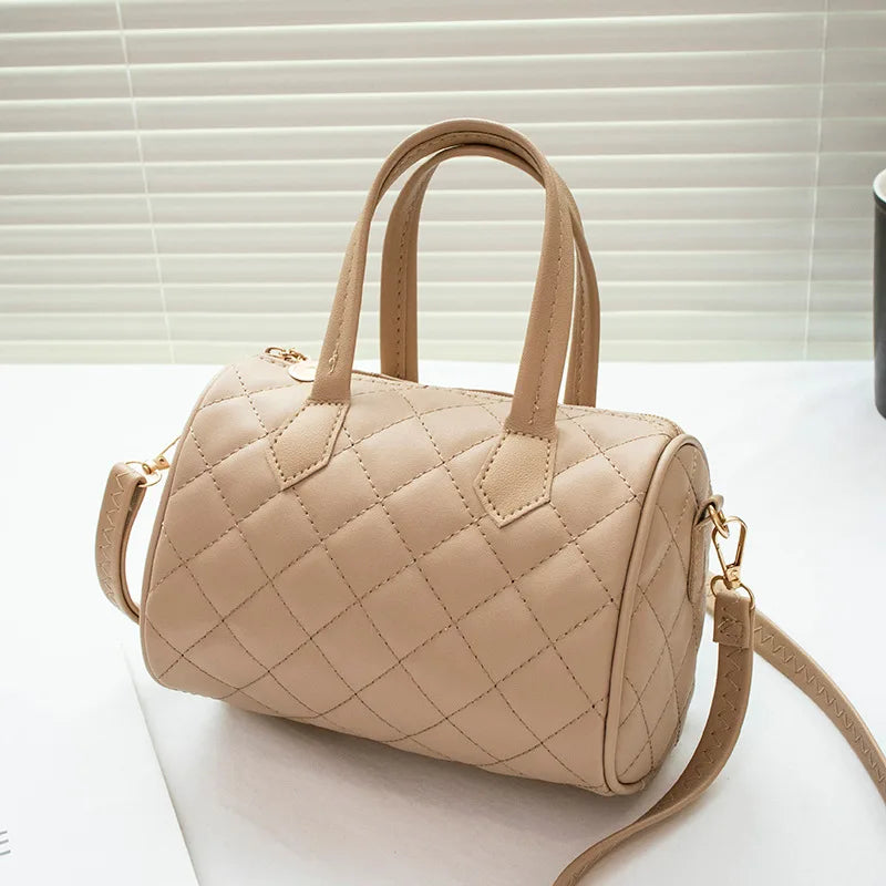 Tas Dames - Handtas met Ruitpatroon en Gouden Hardware | Chique