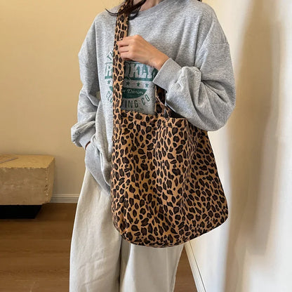 Tas Dames - Grote Zachte Shopper met Luipaardprint | Casual