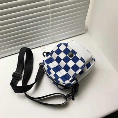 Tas Dames - Mini Crossbody Tas met Dambordprint | Samenvatting