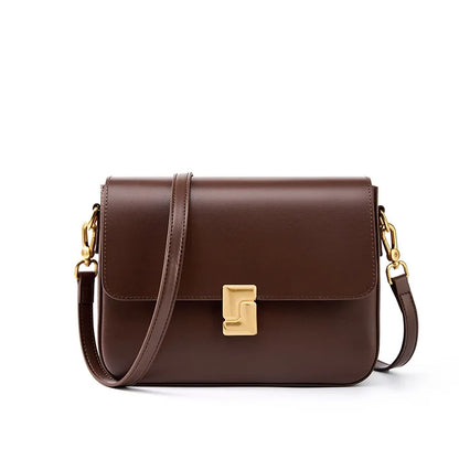Tas Dames - Gestructureerde Flap Tas met Gouden Slot | Klassiek