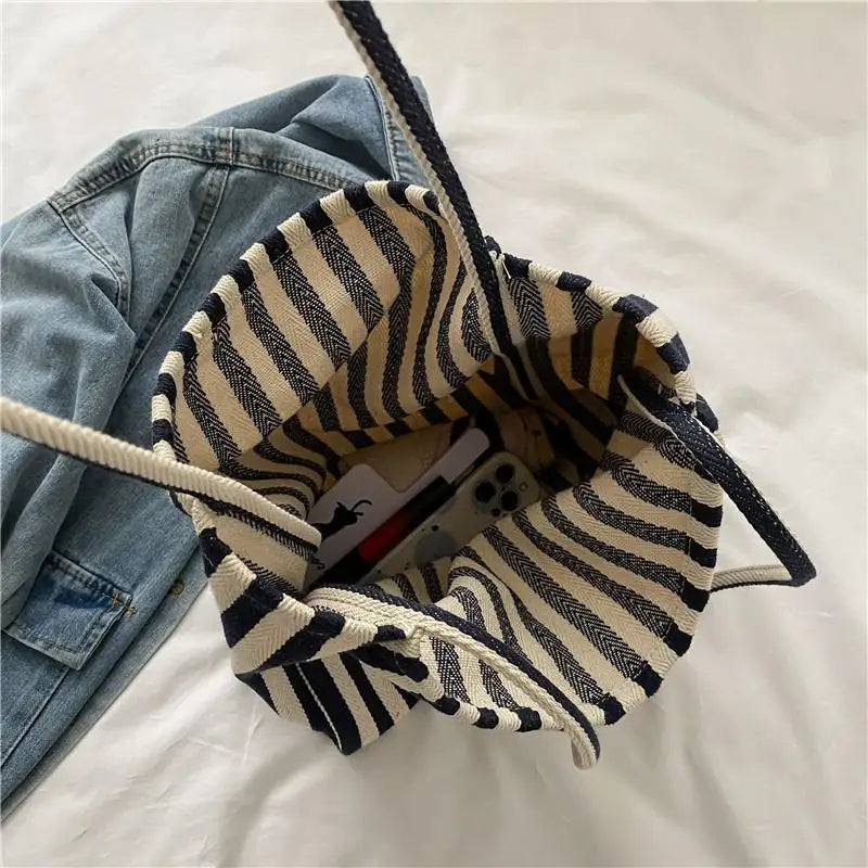 Shopper Dames - Grote Tote Bag met Streepjesprint | Casual