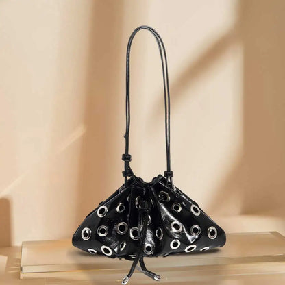 Schoudertas Dames - Metallic Clutch met Oogjes Detail | Stoer