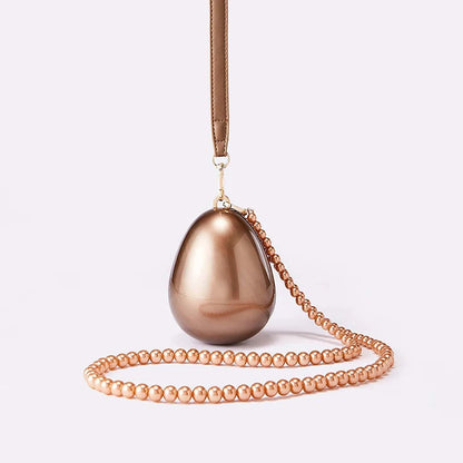 Tas Dames - Parelmoer Minitas met Parelketting en Kwastje | Chique