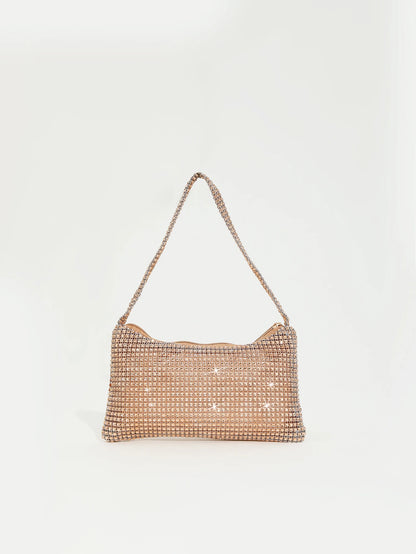 Tas Dames - Glinsterende Avondtas met Strass Ketting | Feest