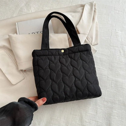 Tas Dames - Kleine Quilted Shopper met Hartjespatroon | Casual
