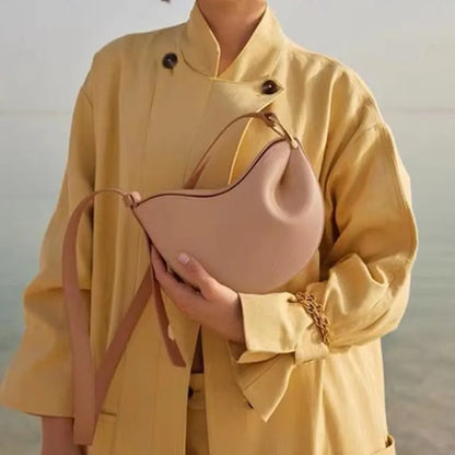 Tas Dames - Halfmaan Crossbody met Gouden Hardware | Minimalistisch