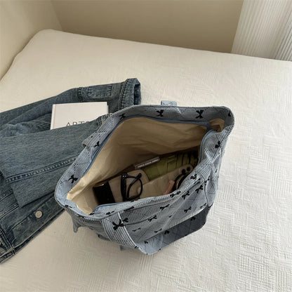 Shopper Dames - Gewatteerde Tote Bag met Strikjesprint | Casual
