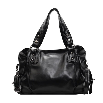 Tas Dames - Grote Schoudertas met Studs en Brede Band | Casual
