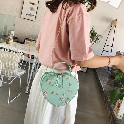 Tas Dames - Ronde Crossbody met Bloemen Borduursel | Zomer