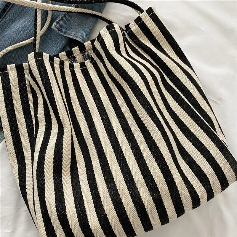 Shopper Dames - Grote Tote Bag met Streepjesprint | Casual