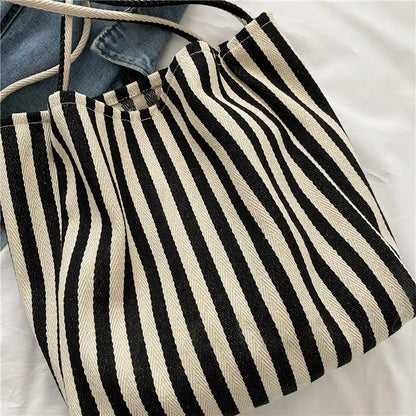 Shopper Dames - Grote Tote Bag met Streepjesprint | Casual