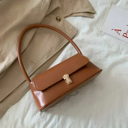 Tas Dames - Stijlvolle Baguette Tas met Gouden Sluiting | Klassiek