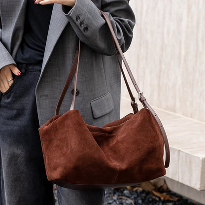 Tas Dames - Zachte Schoudertas met Geplooide Vorm | Elegant
