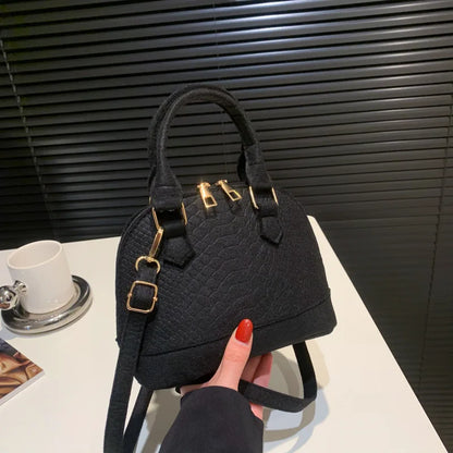 Tas Dames - Handtas met Krokodilprint en Gouden Dubbele Rits | Chique