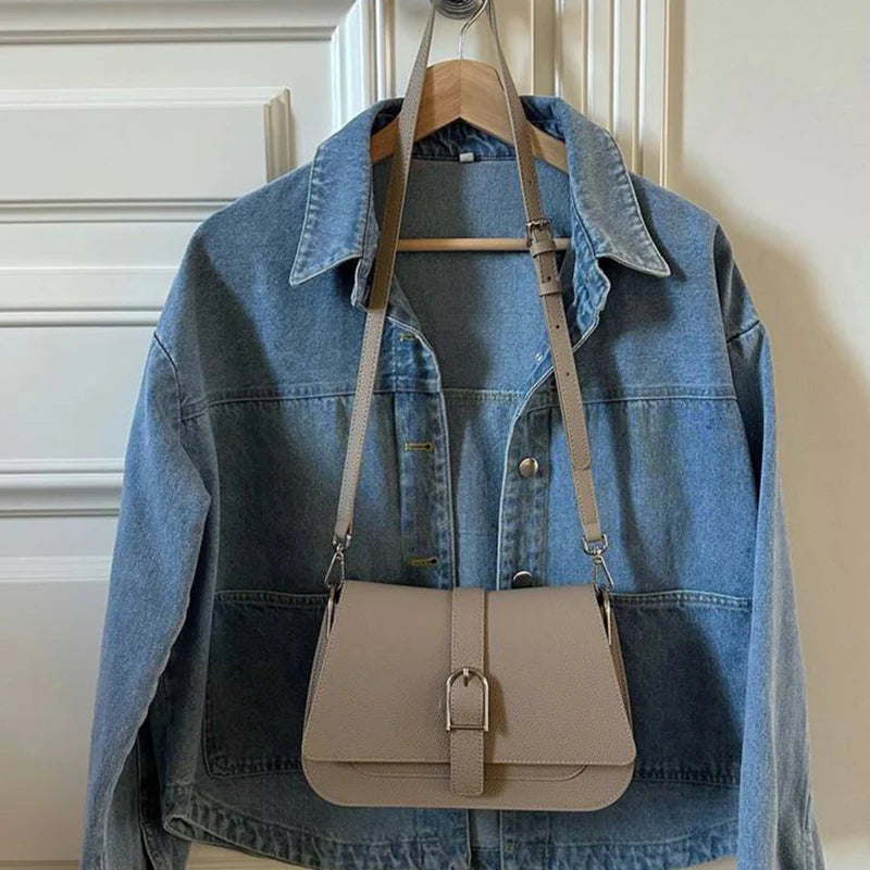 Tas Dames - Stijlvolle Schoudertas met Gesp en Flapdetail | Chique