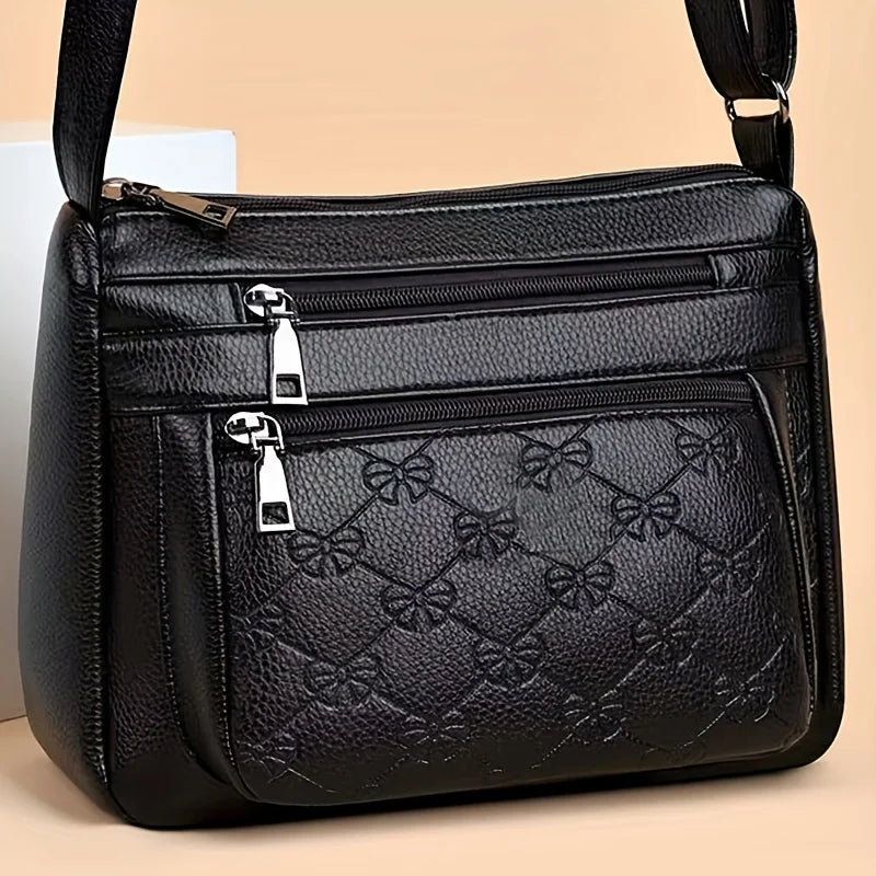 Tas Dames - Crossbody met Strik Reliëf en Meerdere Vakken | Casual