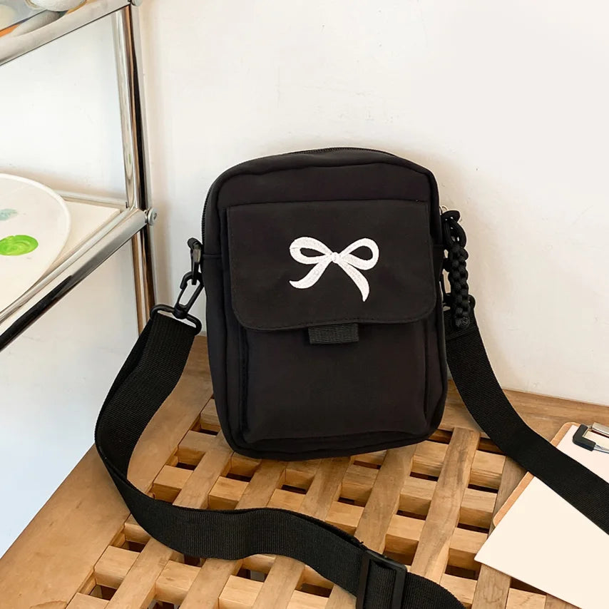 Tas Dames - Mini Crossbody met Strik Print en Brede Riem | Casual