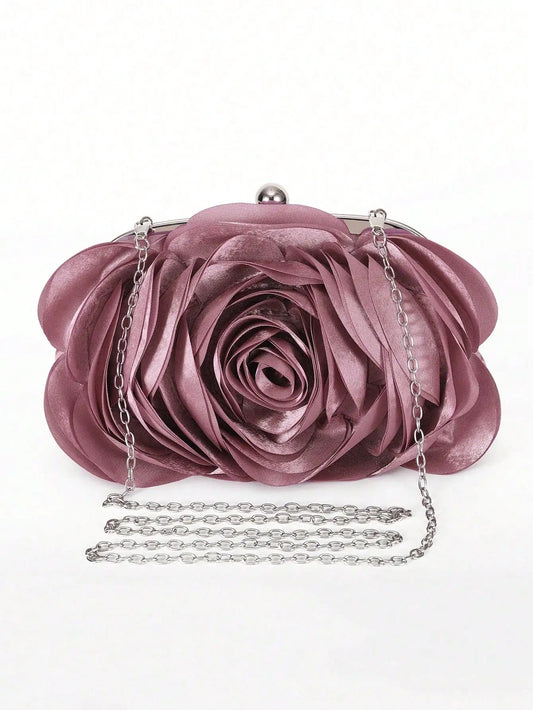 Tas Dames - Avondtasje met Bloem en Ketting | Elegant