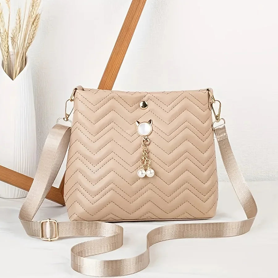 Tas Dames - Crossbody Schoudertas met Pareldetail | Casual