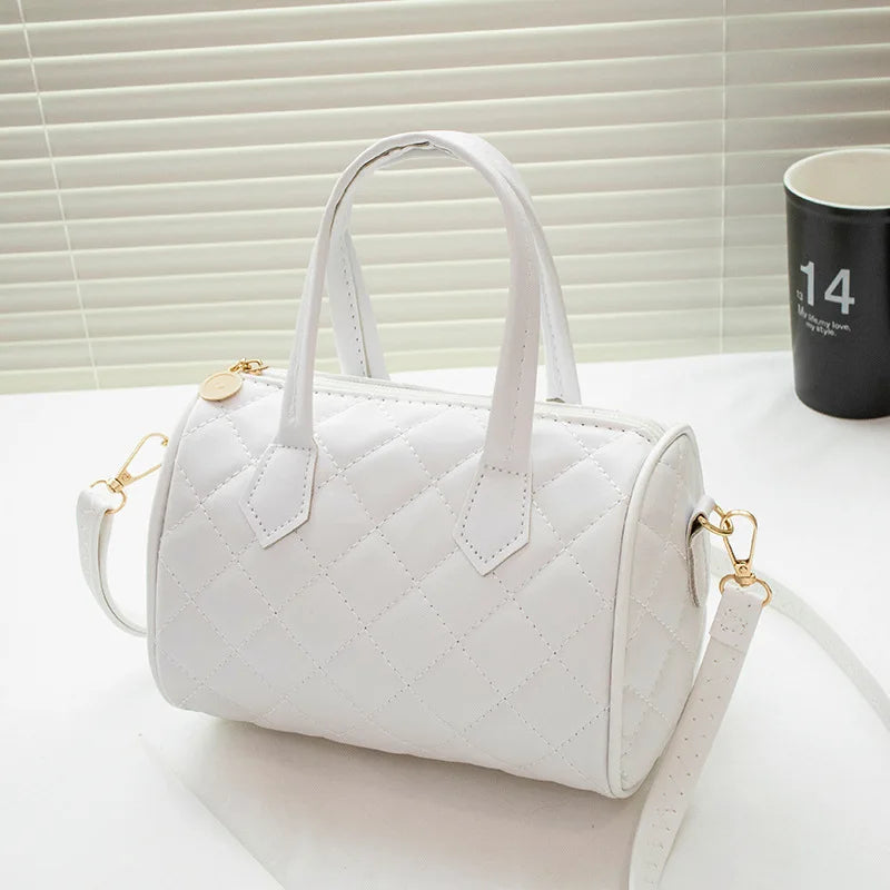 Tas Dames - Handtas met Ruitpatroon en Gouden Hardware | Chique
