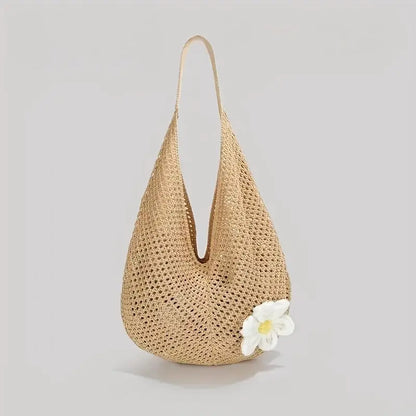 Tas Dames - Gehaakte Shopper met Bloemendetail | Zomer