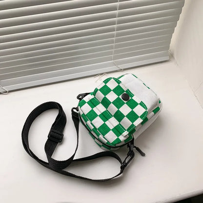 Tas Dames - Mini Crossbody Tas met Dambordprint | Samenvatting