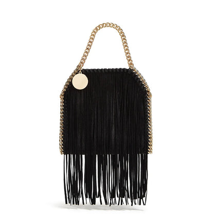 Tas Dames - Mini Handtas met Franjes en Gouden Ketting | Boho