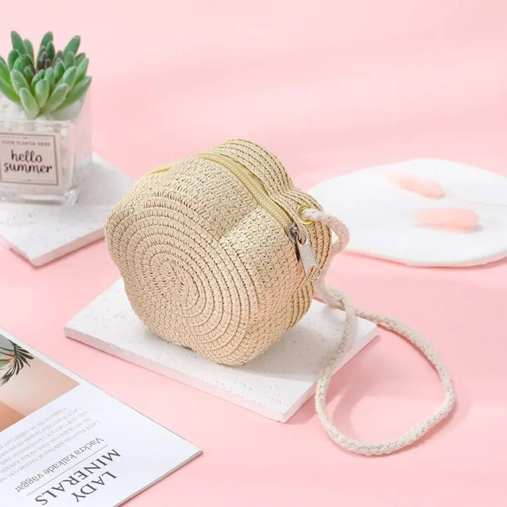 Tas Dames - Ronde Gevlochten Zomertas met Crossbody Riem | Casual