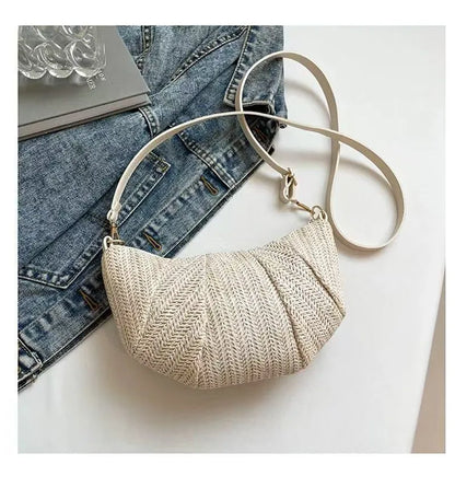 Tas Dames - Gevlochten Schoudertasje met Strikdetail | Casual