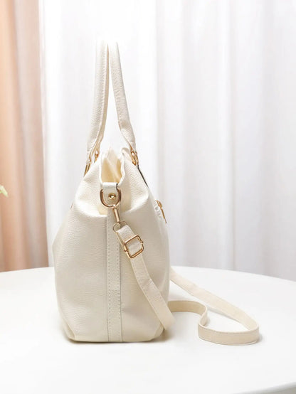 Tas Dames - Ruime Handtas met Gouden Details en Schouderriem | Klassiek