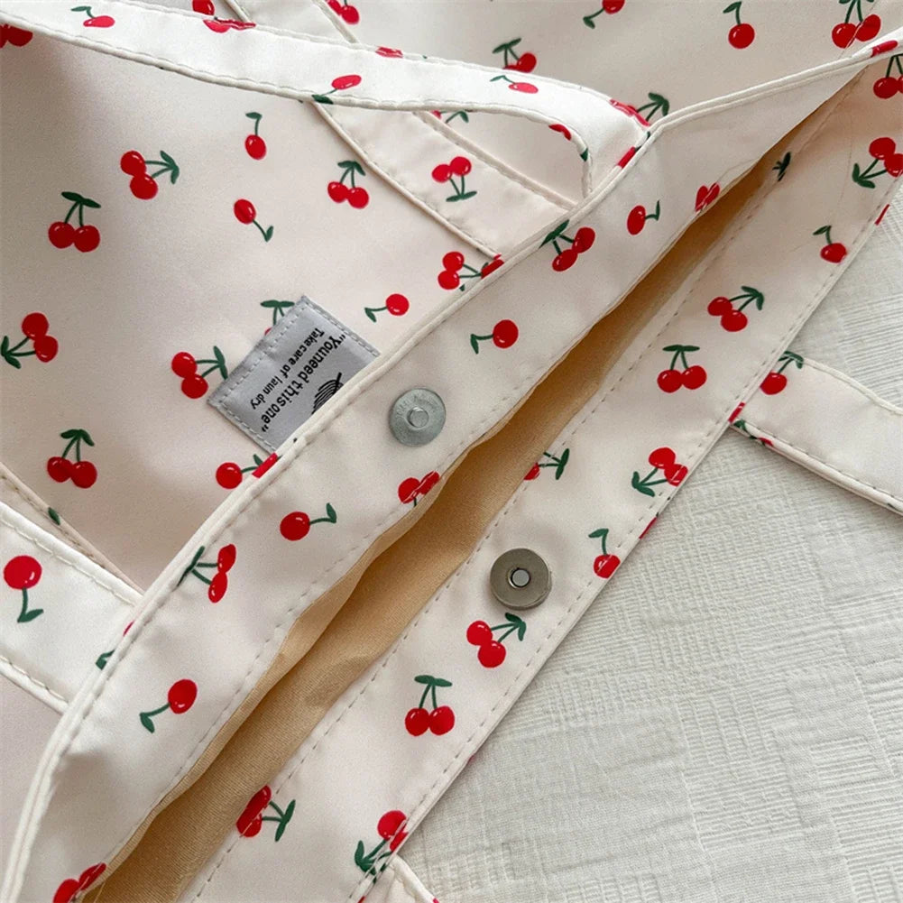 Shopper Dames - Grote Tote Bag met Kersjesprint | Casual