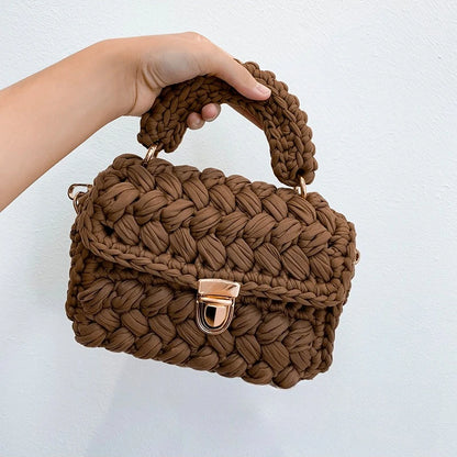 Tas Dames - Gevlochten Mini Handtas met Ketting | Chique