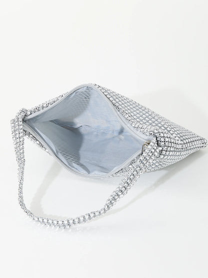 Tas Dames - Glinsterende Avondtas met Strass Ketting | Feest