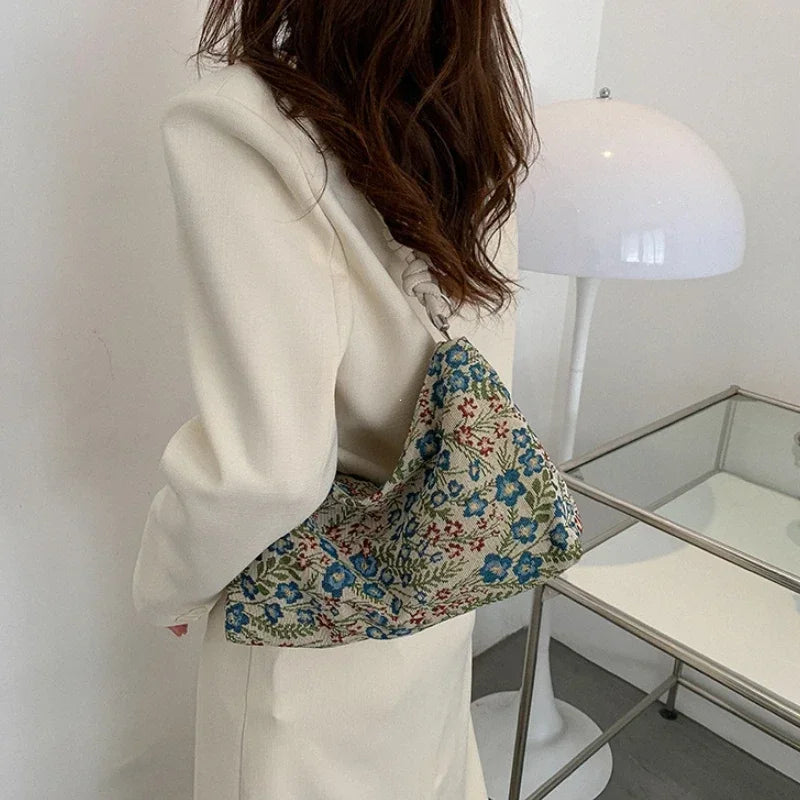 Schoudertas Dames - Gewatteerde Tas met Bloemenprint | Casual