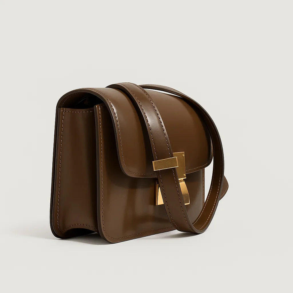 Tas Dames - Elegante Flap met Gouden Gesp en Schouderband | Chic