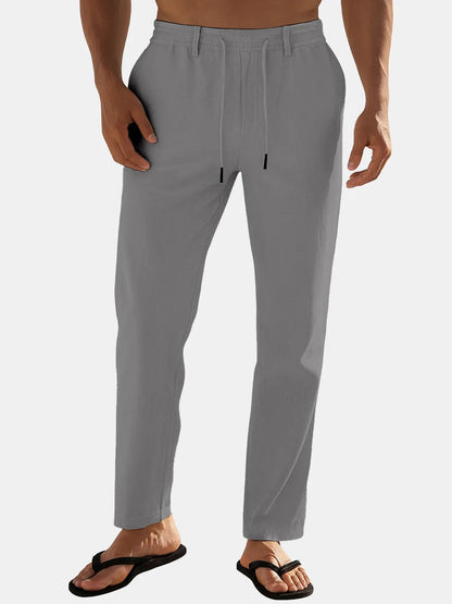 Sem - Casual Linnen Broek Heren met Elastische Tailleband en Trekkoord