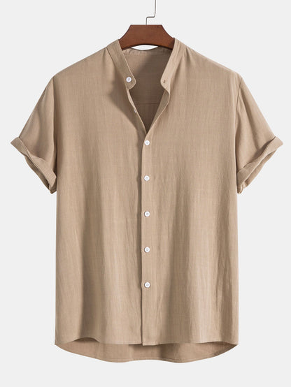 Sem - Casual Linnen Zomer Set Heren met Korte Mouw Overhemd en Broek