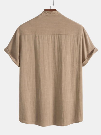 Sem - Casual Linnen Zomer Set Heren met Korte Mouw Overhemd en Broek