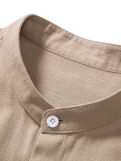 Sem - Casual Linnen Zomer Set Heren met Korte Mouw Overhemd en Broek