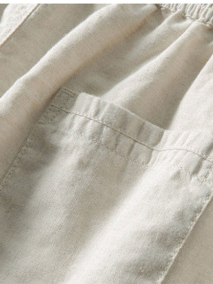 Sem - Casual Linnen Zomer Set Heren met Korte Mouw Overhemd en Broek