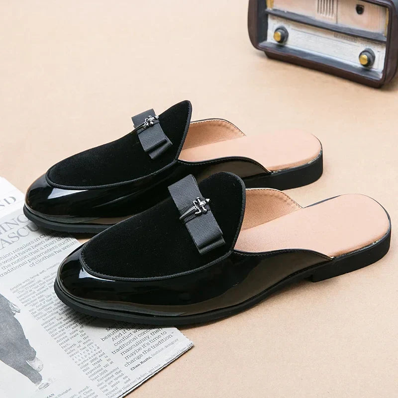 Sem - Chique Comfortabele Loafers Heren met Strikdetail en Glanzende Afwerking