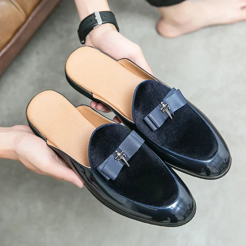 Sem - Chique Comfortabele Loafers Heren met Strikdetail en Glanzende Afwerking