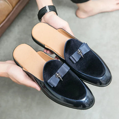 Sem - Chique Comfortabele Loafers Heren met Strikdetail en Glanzende Afwerking