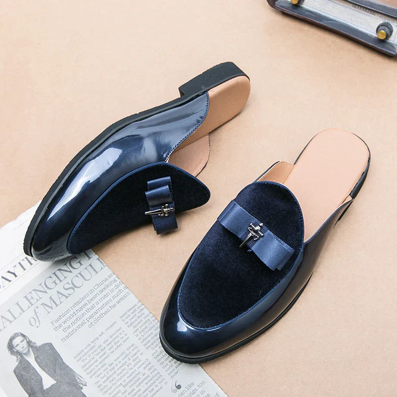 Sem - Chique Comfortabele Loafers Heren met Strikdetail en Glanzende Afwerking