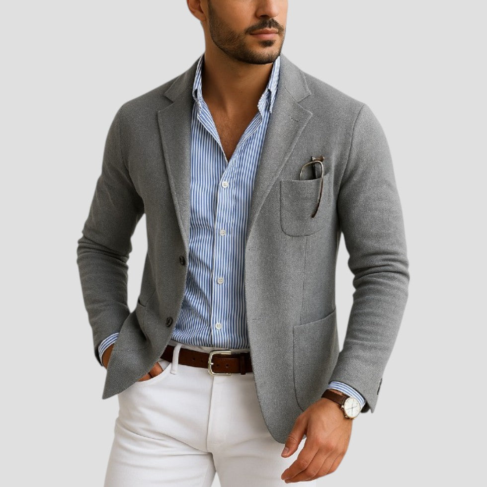 Sem - Heren Blazer Smart Casual voor de Herfst met Borstzak en Revers
