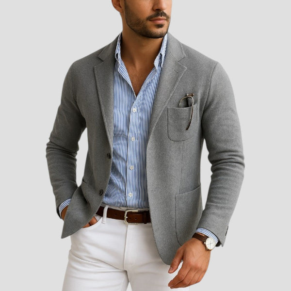 Sem - Heren Blazer Smart Casual voor de Herfst met Borstzak en Revers