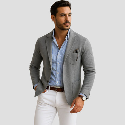 Sem - Heren Blazer Smart Casual voor de Herfst met Borstzak en Revers