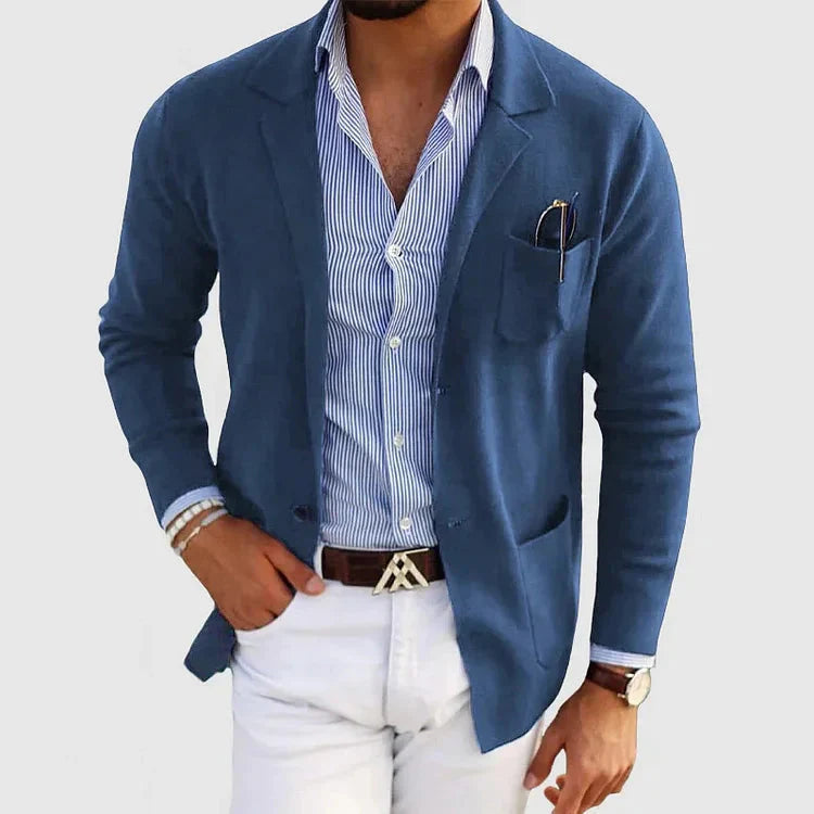 Sem - Heren Blazer Smart Casual voor de Herfst met Borstzak en Revers